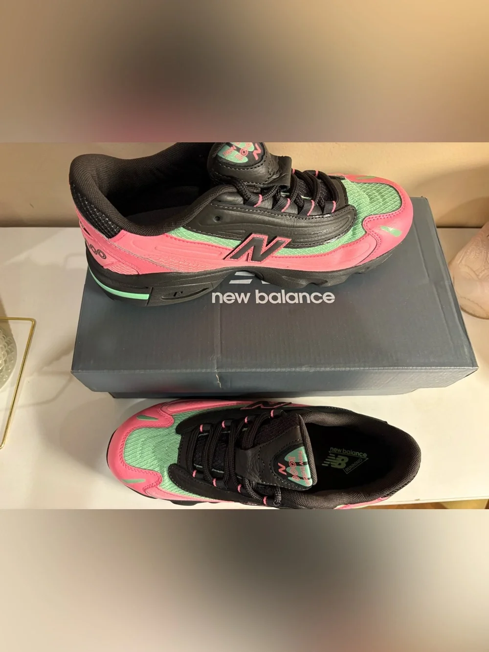 New Balance 1000 GC1000DM Pink Black Green Sneakers Kids 7Y Women 8.5 NIB